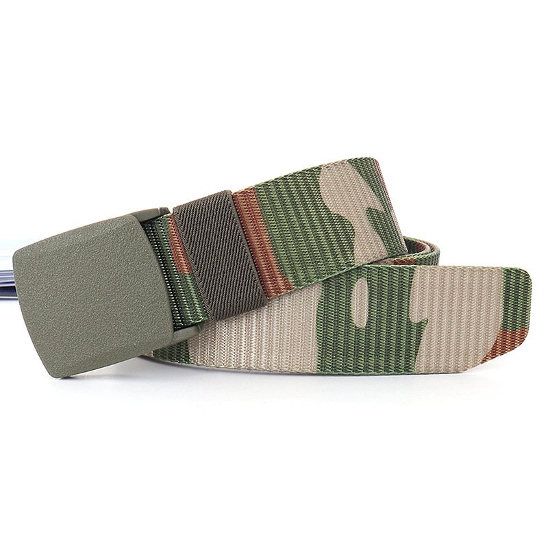 Manufacturers hot-selling camouflage belt outdoor training mountaineering nylon polyester canvas camping lightweight belt