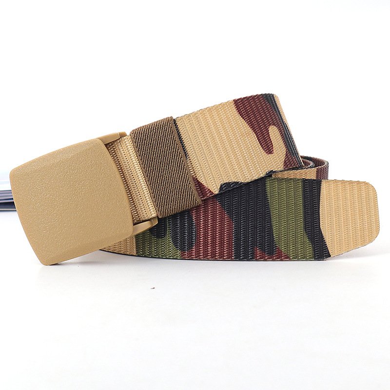 Manufacturers hot-selling camouflage belt outdoor training mountaineering nylon polyester canvas camping lightweight belt