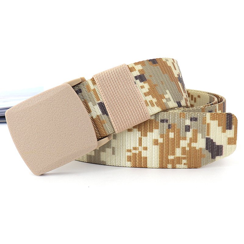 Manufacturers hot-selling camouflage belt outdoor training mountaineering nylon polyester canvas camping lightweight belt