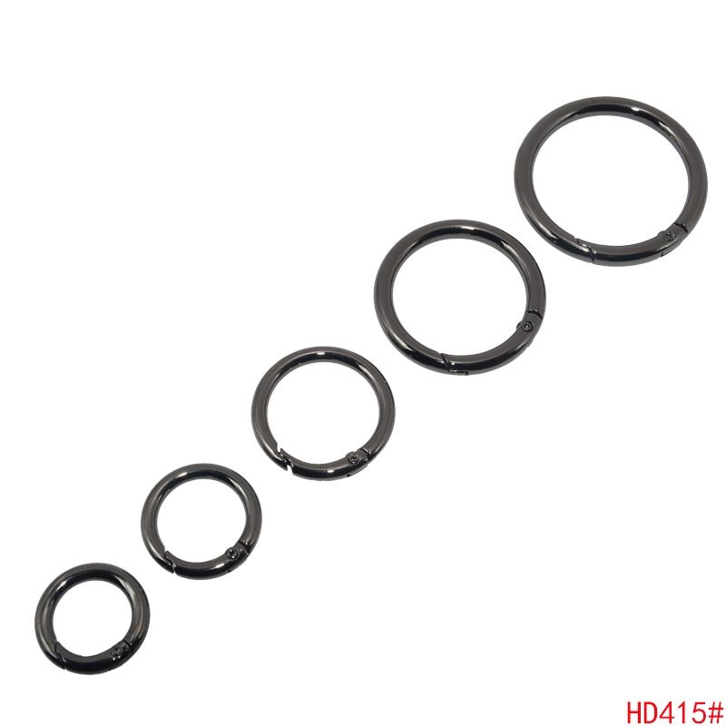 zinc alloy trigger round carabiner clip snap ring spring clasp keyrings buckle rings metal spring gate o ring