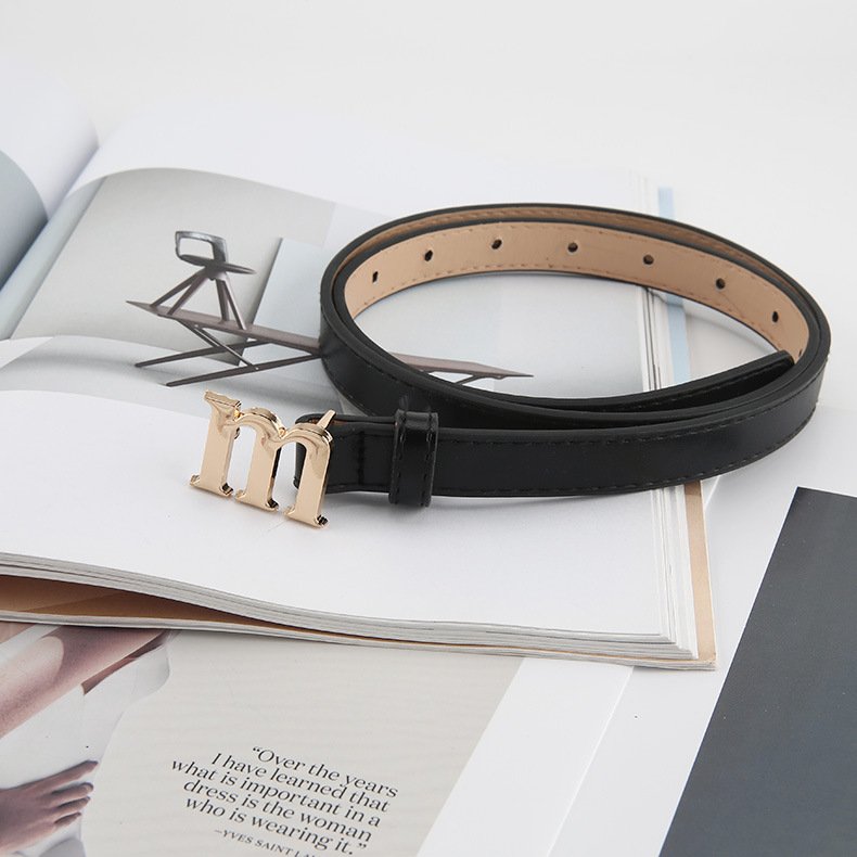 Factory Sale Women Skinny Leather Belt For Jeans-ladies Waist Belt With Gold Buckle For Dress