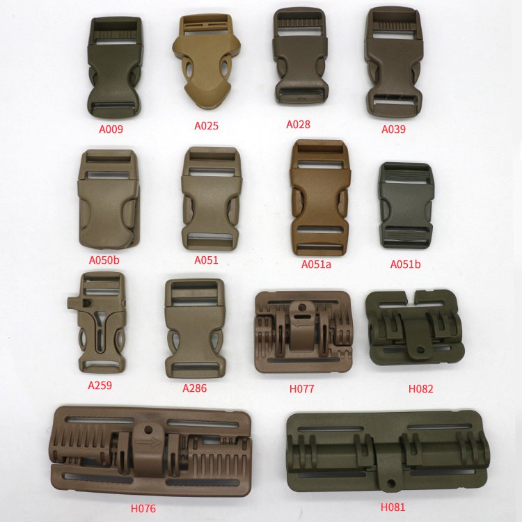 KJM Custom Multi-colored Colorful Heavy Duty Tactical Belt Buckles Molle Clip Pa Dual Adjustable Tactical Buckle