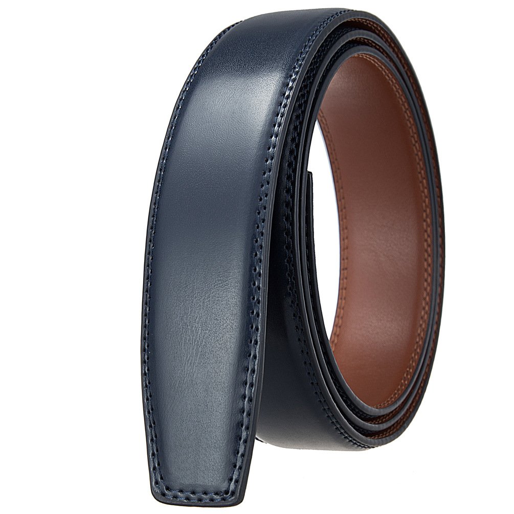 Factory Promotional Style 3.5cm Luxury Men's Automatic Buckle Leather Belt Strap Cow Leather Business Belt Strap