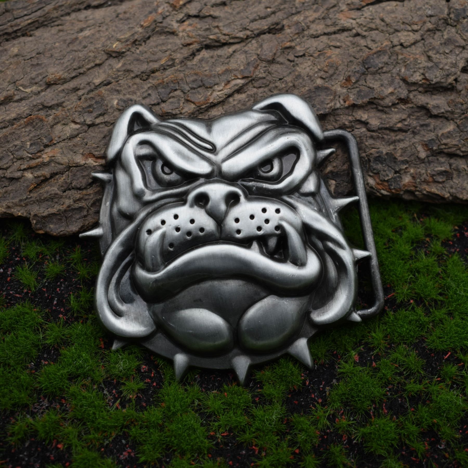 Western Denim Belt Fraternity Bulldog Buckle Genuine Leather Belt for Men Women Personality Jeans Belt Buckle