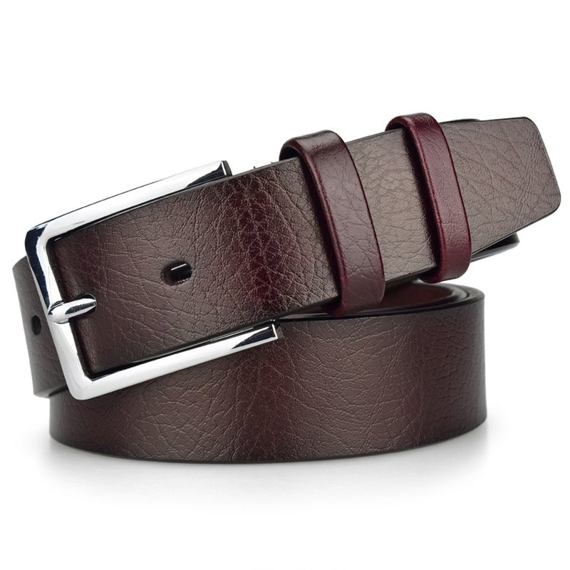 Factory Men's Leather Belt Men Waist Belt Pin Buckle Genuine Leather Belt