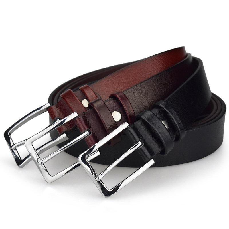 Factory Men's Leather Belt Men Waist Belt Pin Buckle Genuine Leather Belt