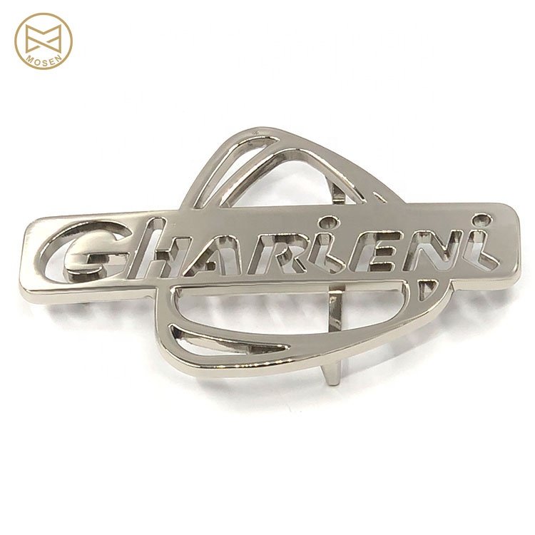Fashionable Silver Letter Custom Shape Metal Brand Logo Belt Buckle For Men
