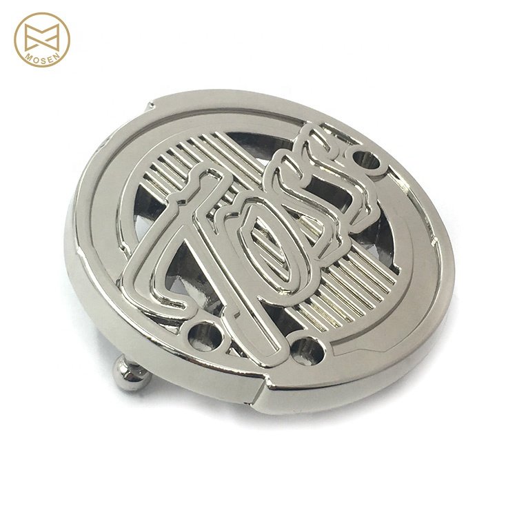 Fashionable Silver Letter Custom Shape Metal Brand Logo Belt Buckle For Men