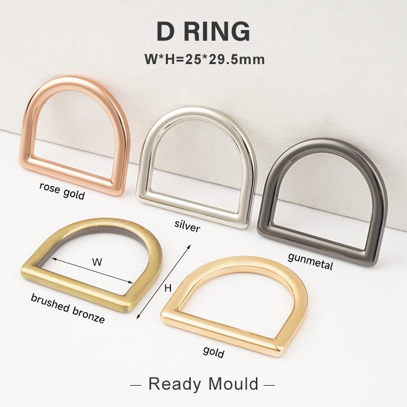 High Quality Bag Making Accessories 4/5" 1" 1.5" Metal D Buckle Alloy D Shape Loop Buckle 20mm 25mm 38mm Metal D Ring for Bags