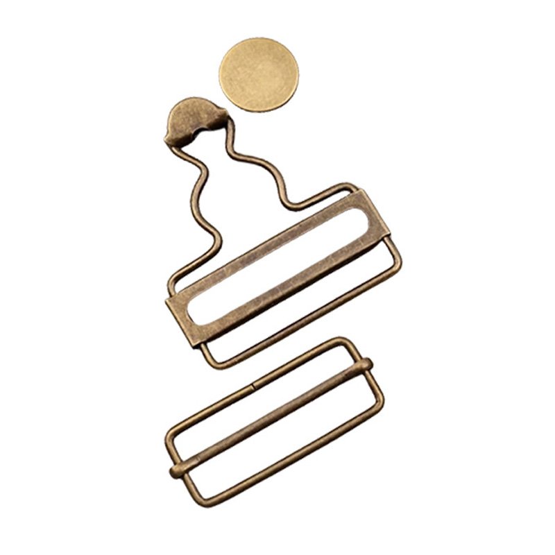 Adjustable Bronze Buckles and Buttons for Bib Pants Jeans DIY Sewing Accessories 38mm Metal Overall Buckles Replacement