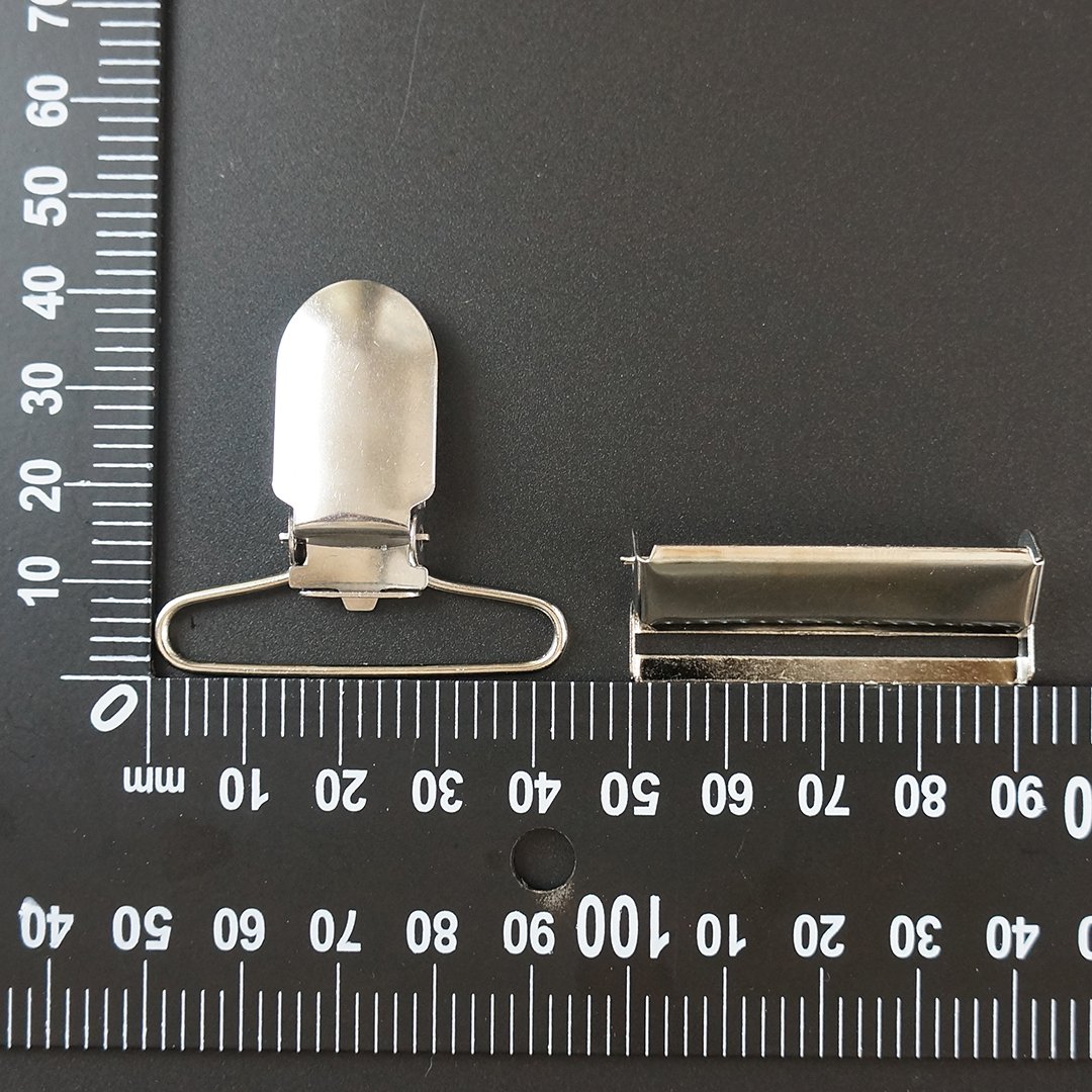 quadrate shape Duck Mouth buckle Strap hardware metal crocodile buckle with rubber Suspenders Buckle Clips