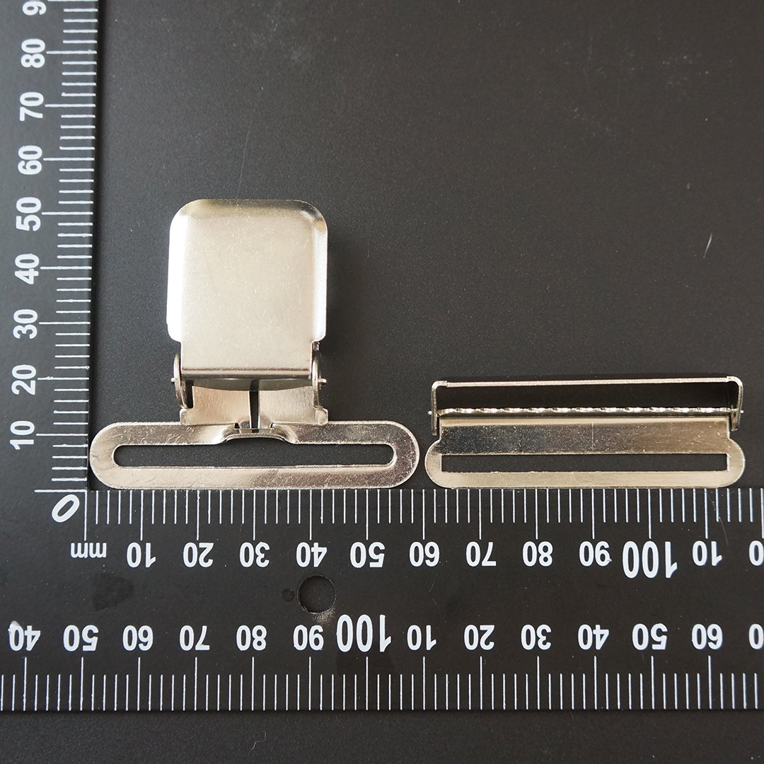quadrate shape Duck Mouth buckle Strap hardware metal crocodile buckle with rubber Suspenders Buckle Clips