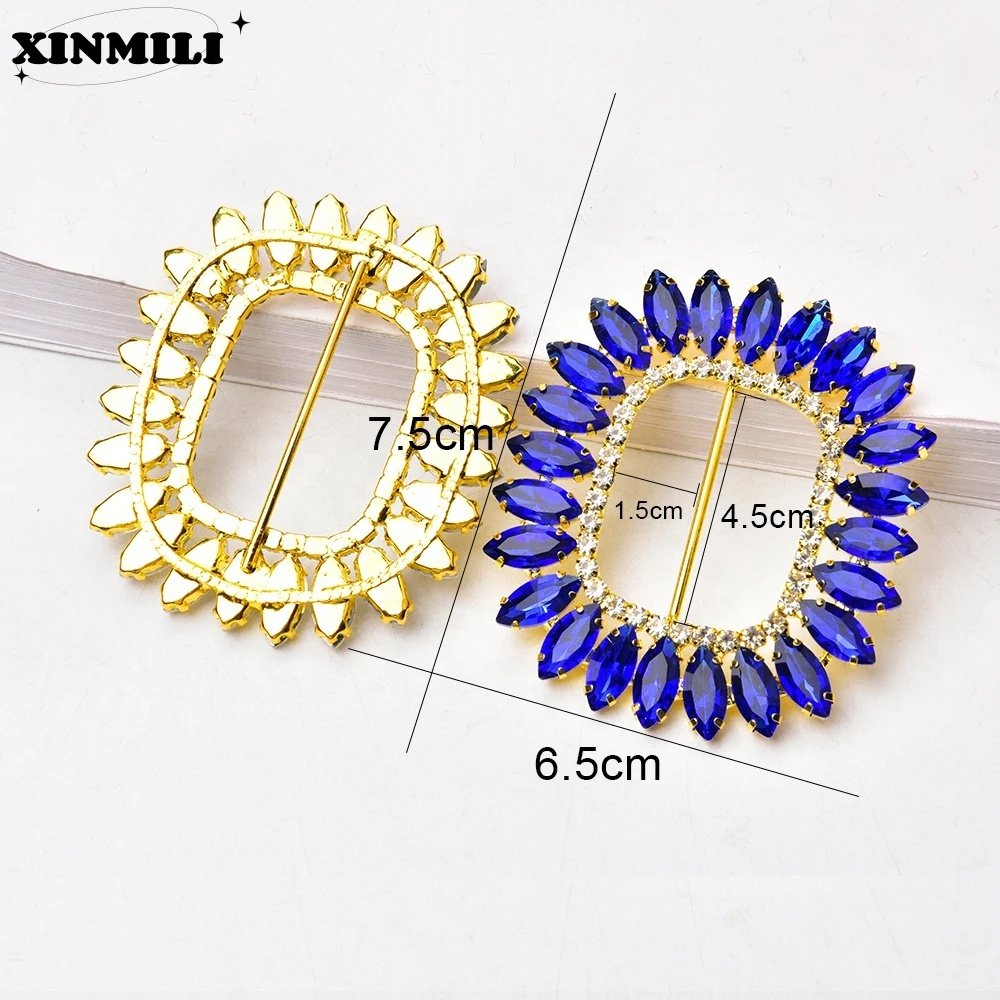 Rhinestone Crystal Shoes Clothes Bags Button Gold Alloy Wedding Invitation Card Chair Sash Ribbon Slider Diamond Belt Buckle