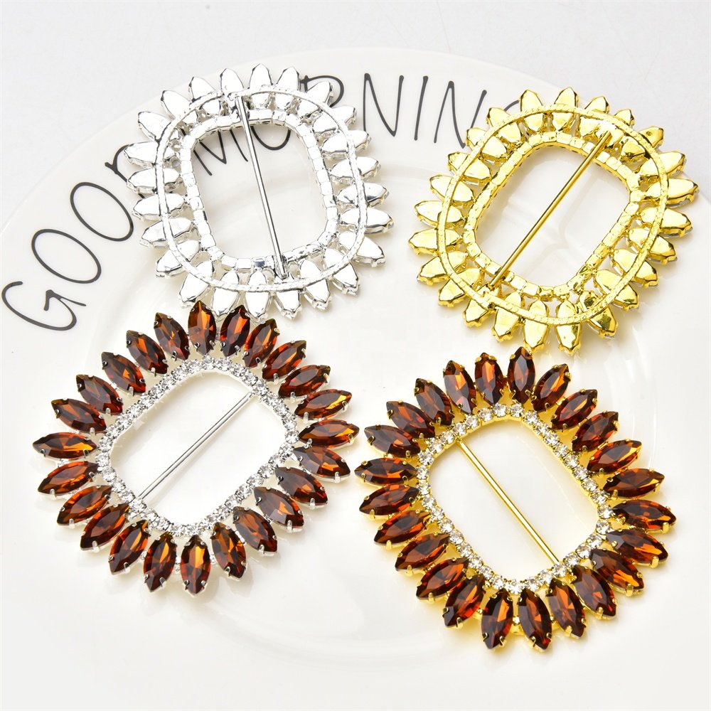 Rhinestone Crystal Shoes Clothes Bags Button Gold Alloy Wedding Invitation Card Chair Sash Ribbon Slider Diamond Belt Buckle