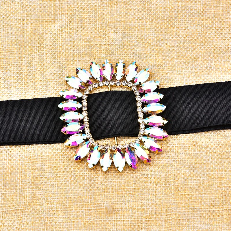Rhinestone Crystal Shoes Clothes Bags Button Gold Alloy Wedding Invitation Card Chair Sash Ribbon Slider Diamond Belt Buckle
