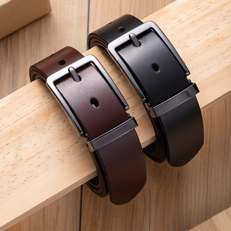 Luxury 100% Genuine Leather Belt for man Pin Buckle Cowhide Casual Dress Belt for Men