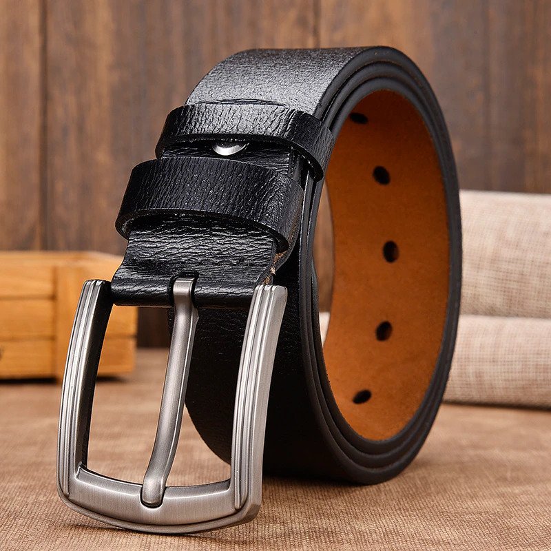 Fashion Business Retail Genuine Leather Luxury Strap Male Belts For Men Classic Vintage Pin Buckle Leather Belt Male Belt Men