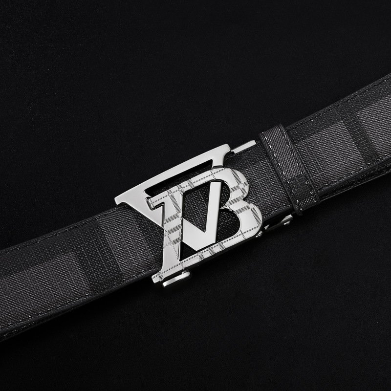 Men's Leather Belts Genuine Leather Automatic Buckle Belts New Alphabet Buckle Belt for Man
