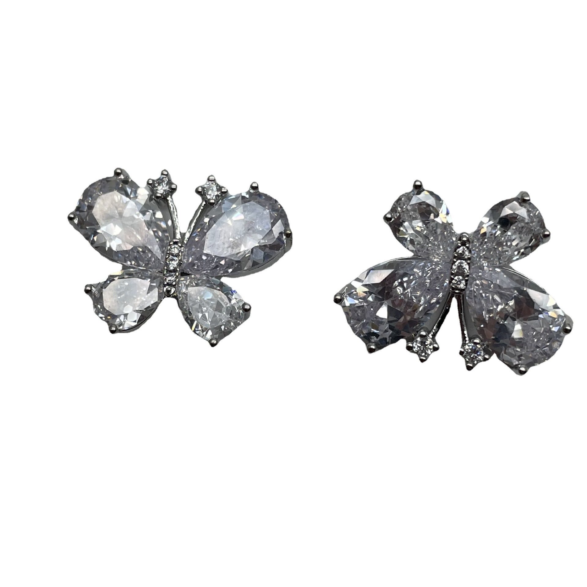 Fancy Crystal Rhinestone Buckle Metal Shank Button Shape Butterfly Zircon Buttons Diy Decor Clothes For Women Coat