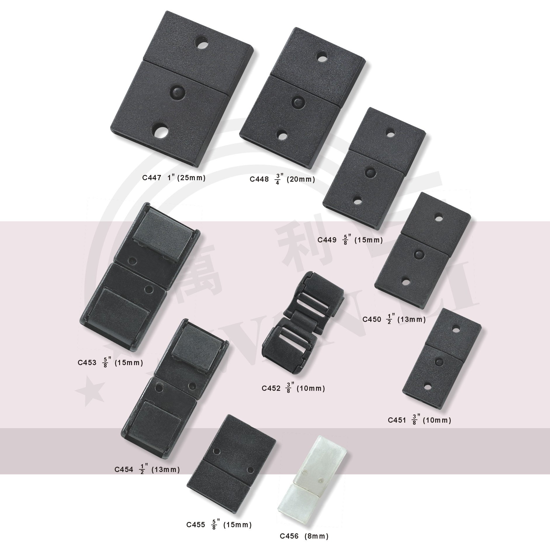 Plastic no sewing flat breakaway buckle 15mm 20mm 25mm for lanyard belt bag