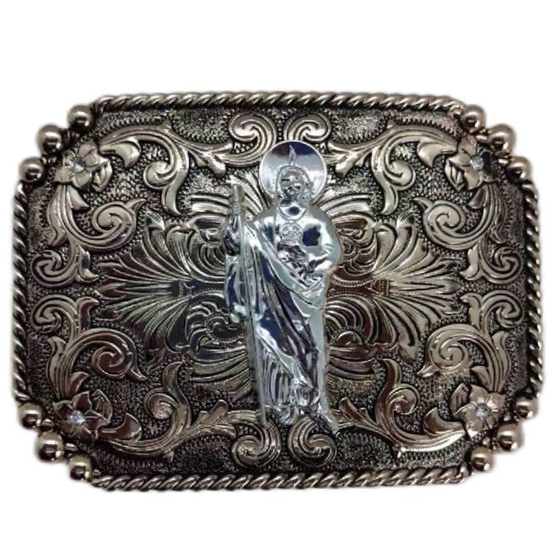 Moranse Religion Cross Cowboy Kneeling Prayer And Horse Design Belt Buckles
