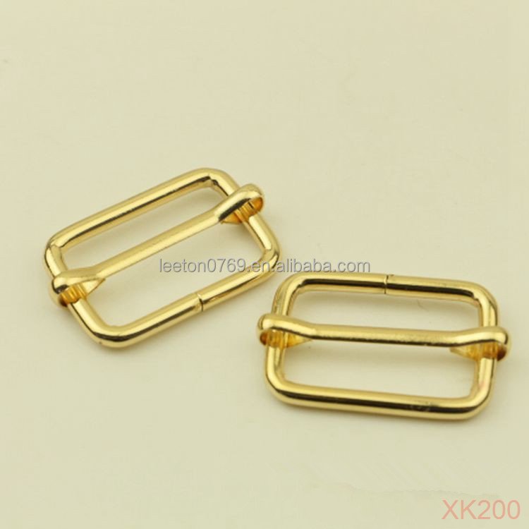 Stock supply 32mm 1.25inch 4 colors metal adjustable tri-glide slider bag buckle
