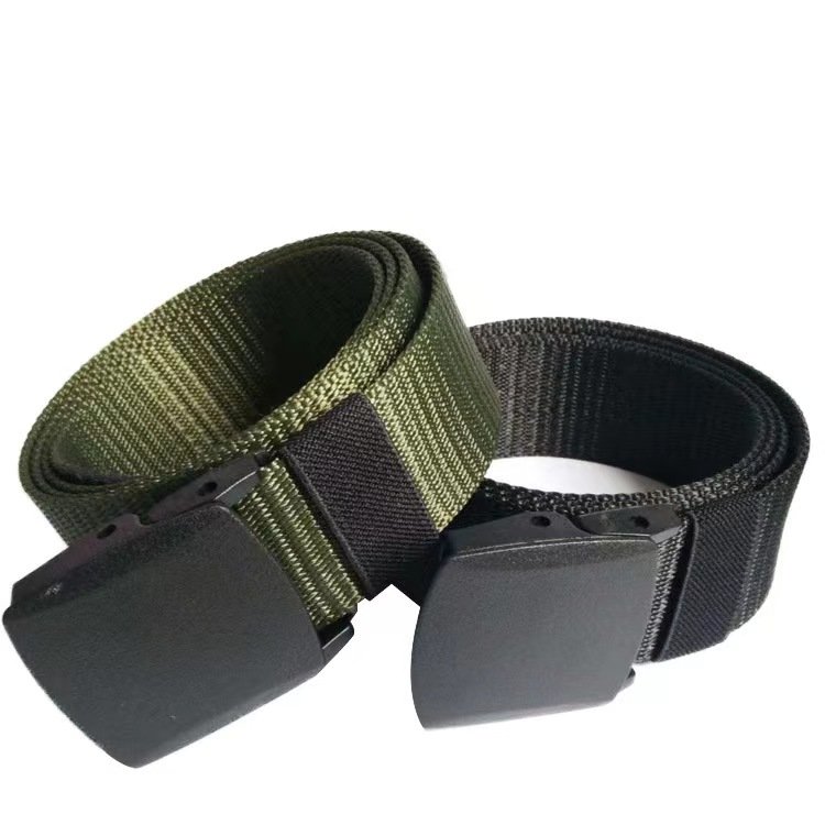 YKKSimple Design Plastic Buckle Polyester Nylon Canvas Belts Security Check Automatic Buckle For Men Women