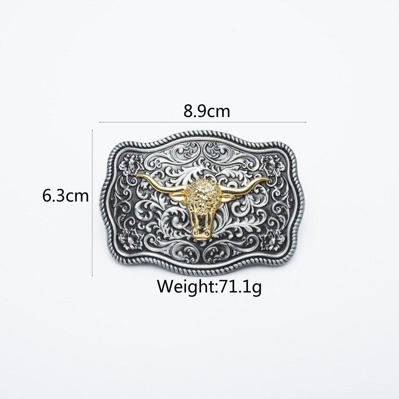 Wholesale Retro Punk Ox-Head Belt Buckles Custom Fashion Western Cowboy Metal Zinc Alloy Luxury Belts Buckles