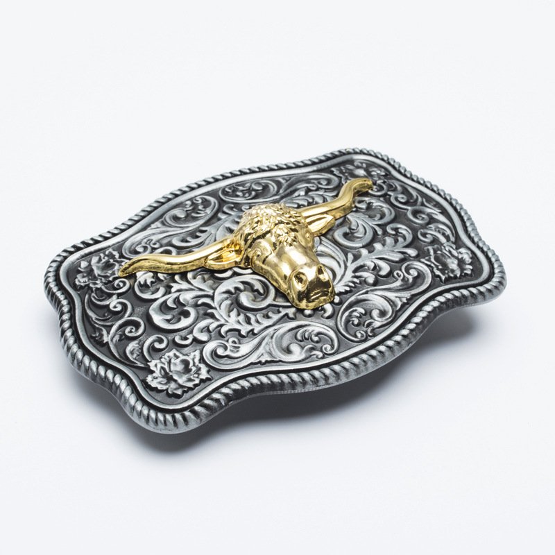 Wholesale Retro Punk Ox-Head Belt Buckles Custom Fashion Western Cowboy Metal Zinc Alloy Luxury Belts Buckles