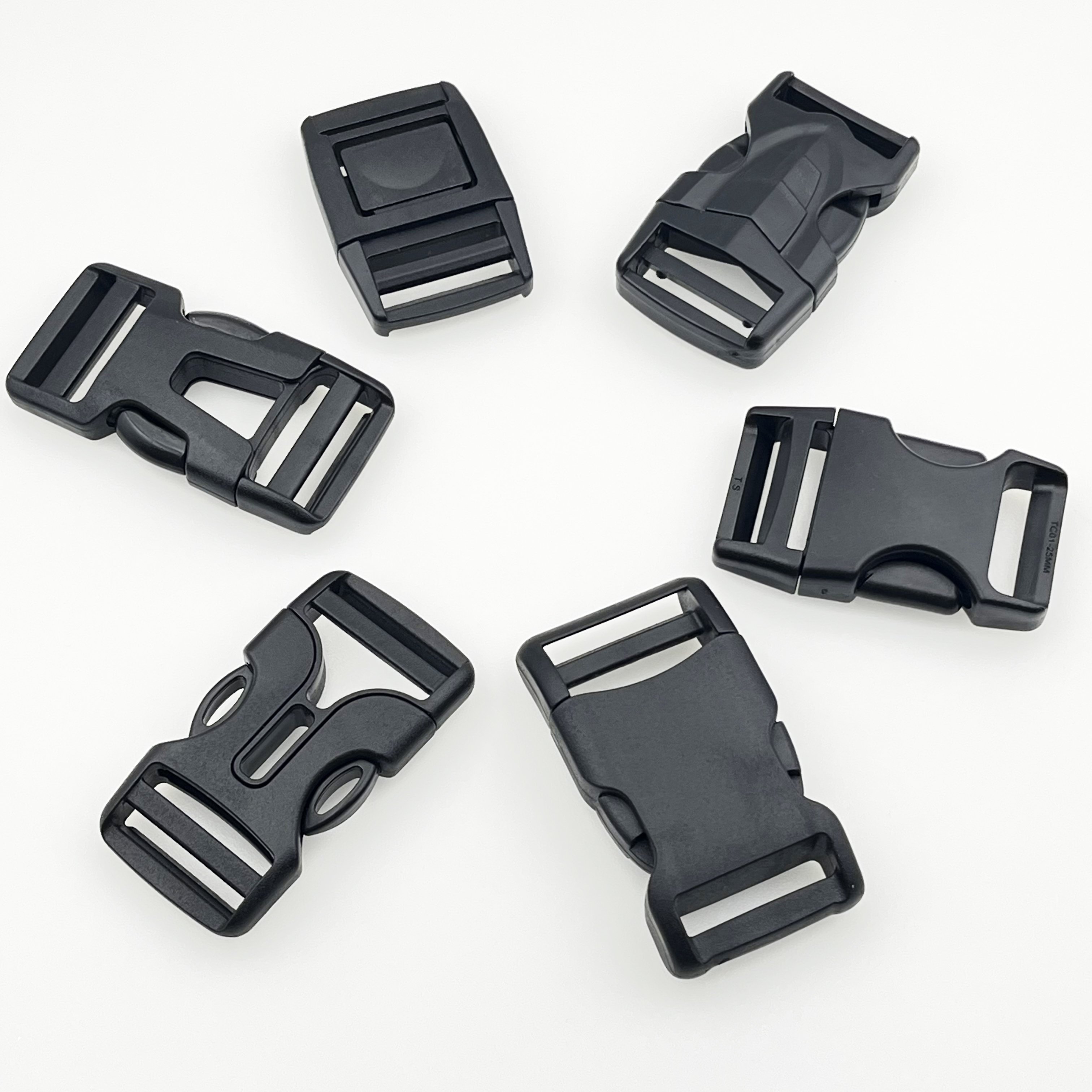 Factory POM Plastic 20mm Quick Release Motorcycle Helmet Webbing Buckle Black Plastic Pet Vest Harness Belt Buckle Lock
