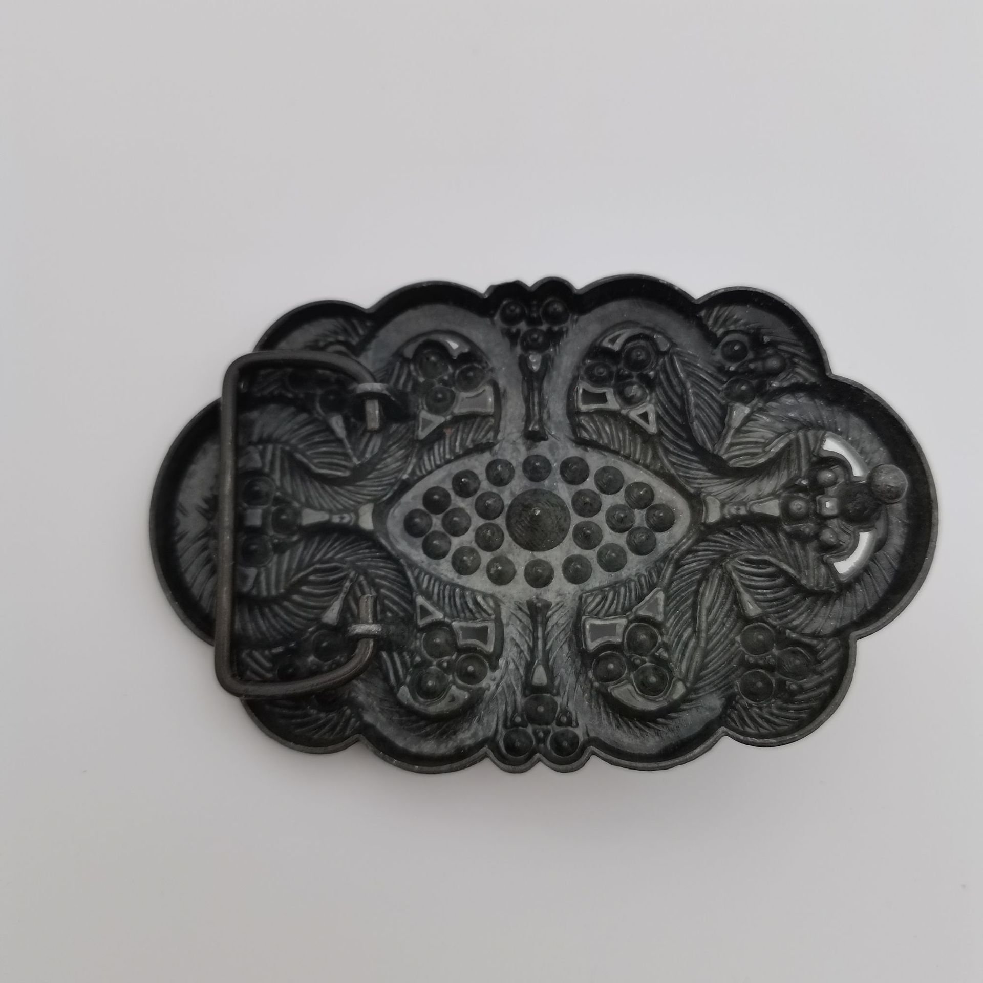 Wholesale Alloy Turquoise Rhinestone Bling Belt Buckle Unisex Cable Twine Engraved Design American Western Belt Buckle 40 mm