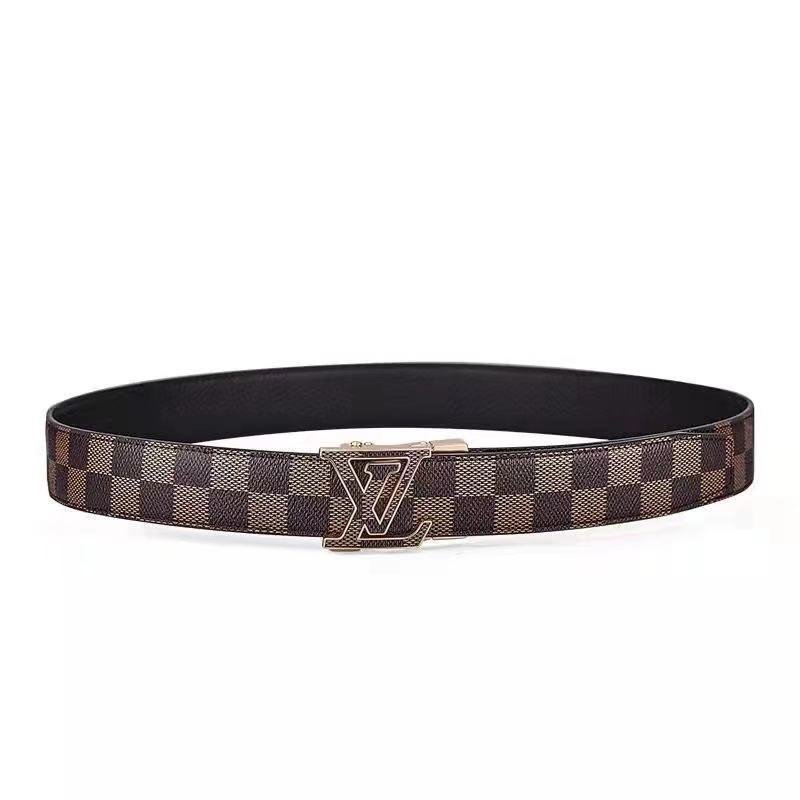 Custom New men's classic letter buckle leather belt automatic buckle cow belt fashion trend beautiful business for men