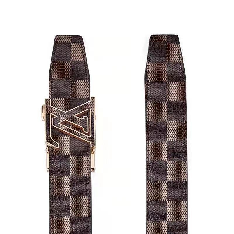 Custom New men's classic letter buckle leather belt automatic buckle cow belt fashion trend beautiful business for men