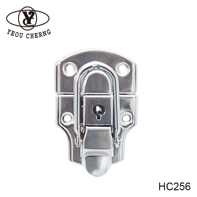 Good quality steel Lock Buckle Latch HC256 with key plated nickel lock hardware for metal tool box case cheap price locks