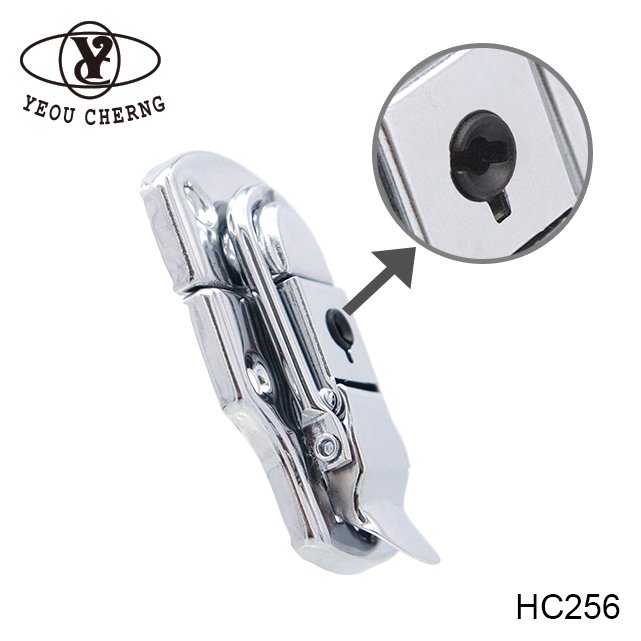 Good quality steel Lock Buckle Latch HC256 with key plated nickel lock hardware for metal tool box case cheap price locks