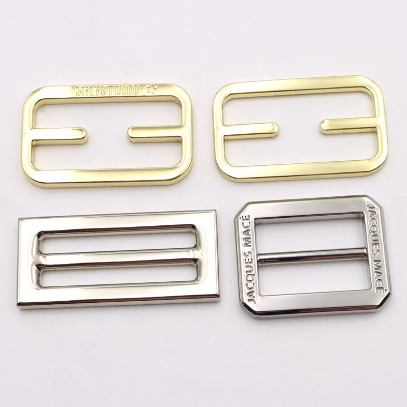 Hardware Accessories Bag Parts Square Logo Buckle Metal Adjustable Buckle