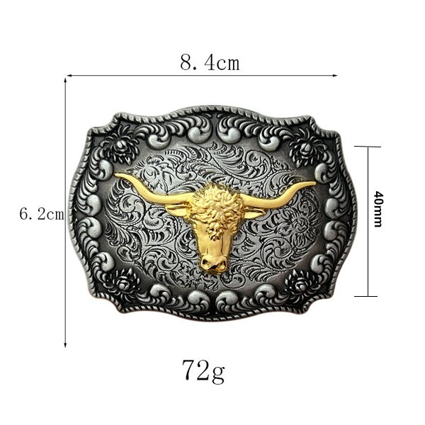 Personalized Vintage metal zinc Western Style Bull Head Belt Buckle Customized for Pant Waist Belt