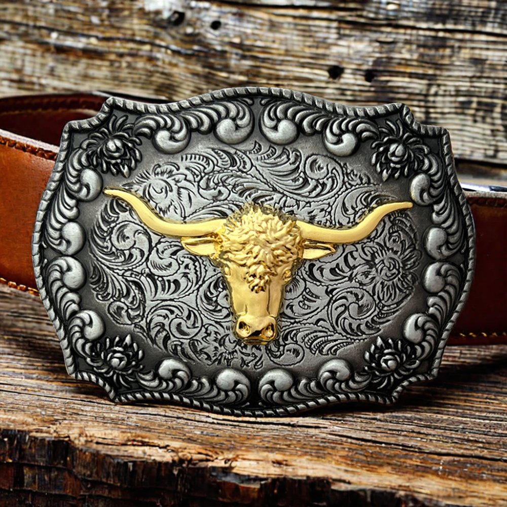 Personalized Vintage metal zinc Western Style Bull Head Belt Buckle Customized for Pant Waist Belt