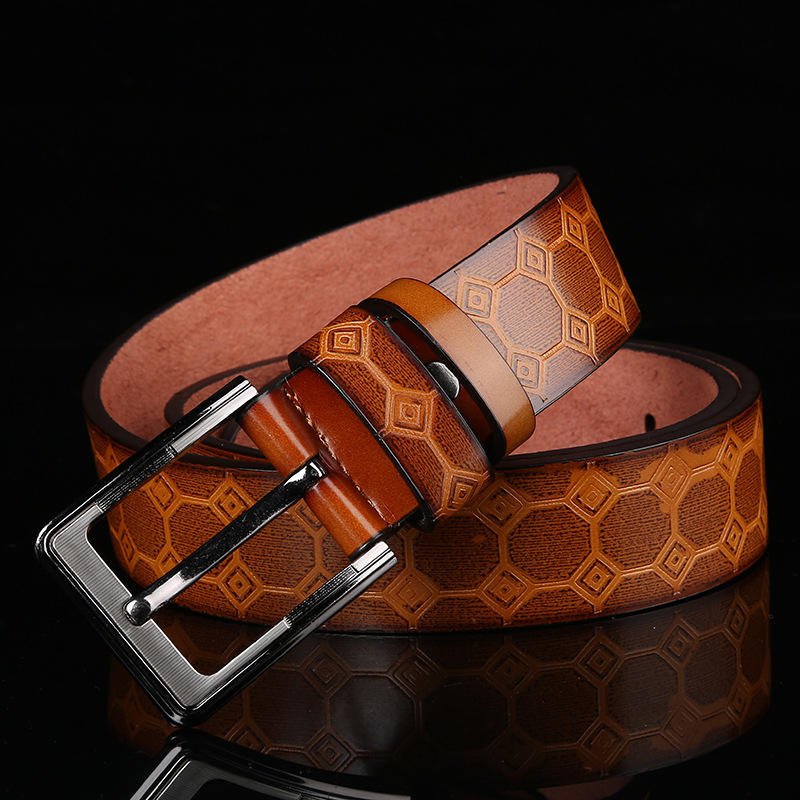 Factory Wholesale Genuine Leather Pin Buckle Belt Customized High Quality Cowhide Leather Men's Belts