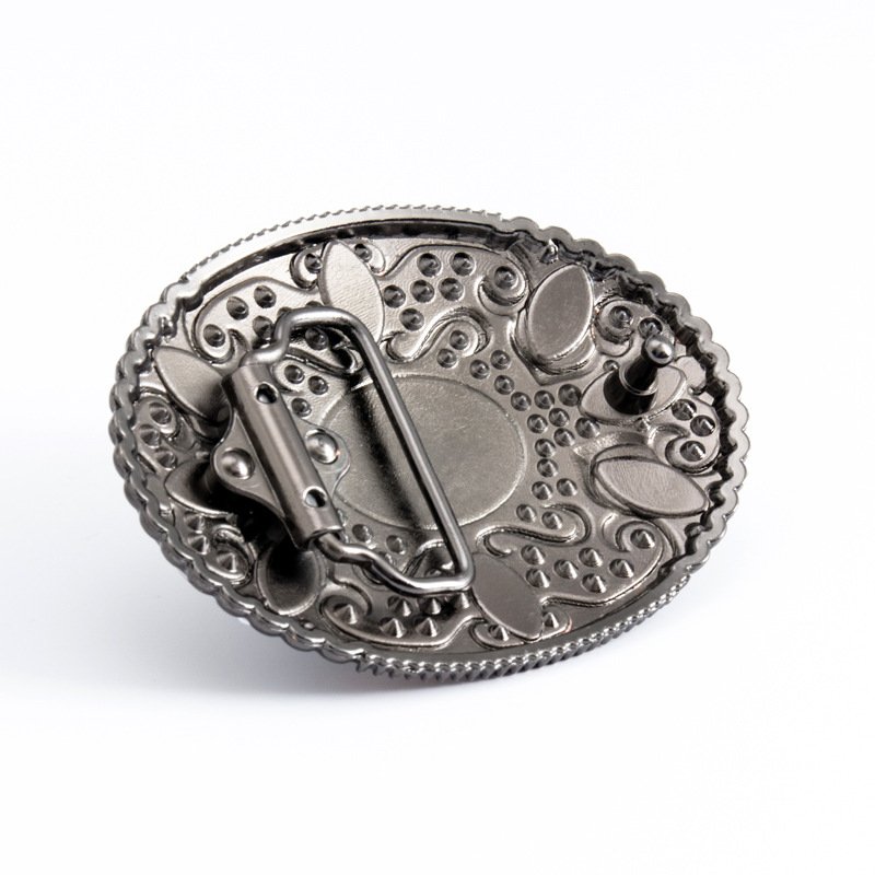 Turquoise fashion belt buckle ethnic style Belt Buckle Head oval embedded gem shape pant belt buckle