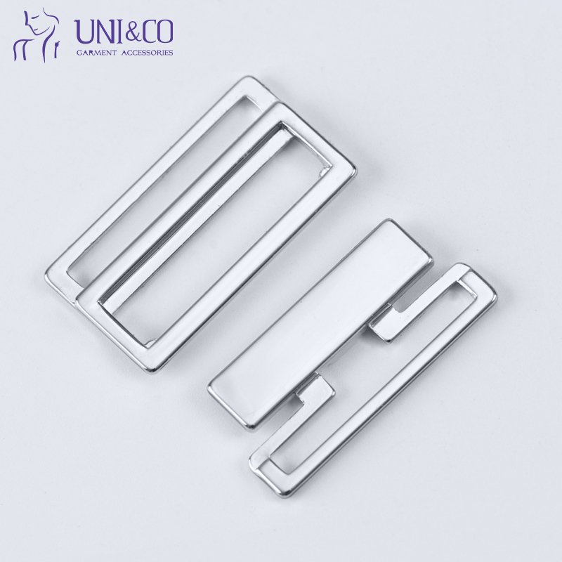 Custom Logo 30mm Zinc Alloy Metal Bra Back Clasp Front Closure Buckle Belt Buckles Bikini Connector For Swimwear