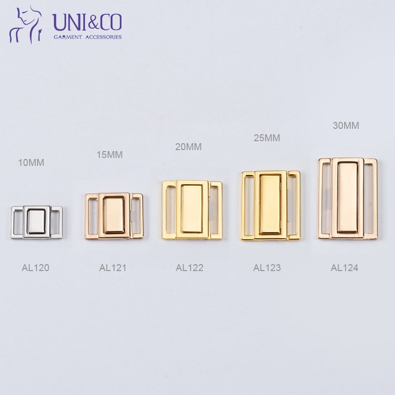 Custom Logo 30mm Zinc Alloy Metal Bra Back Clasp Front Closure Buckle Belt Buckles Bikini Connector For Swimwear
