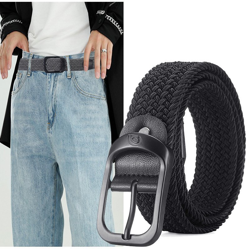 Fashion elastic sports Golf fabric Belt for Men and Women Non-Porous Woven Student Needle Buckle for Students and Youth