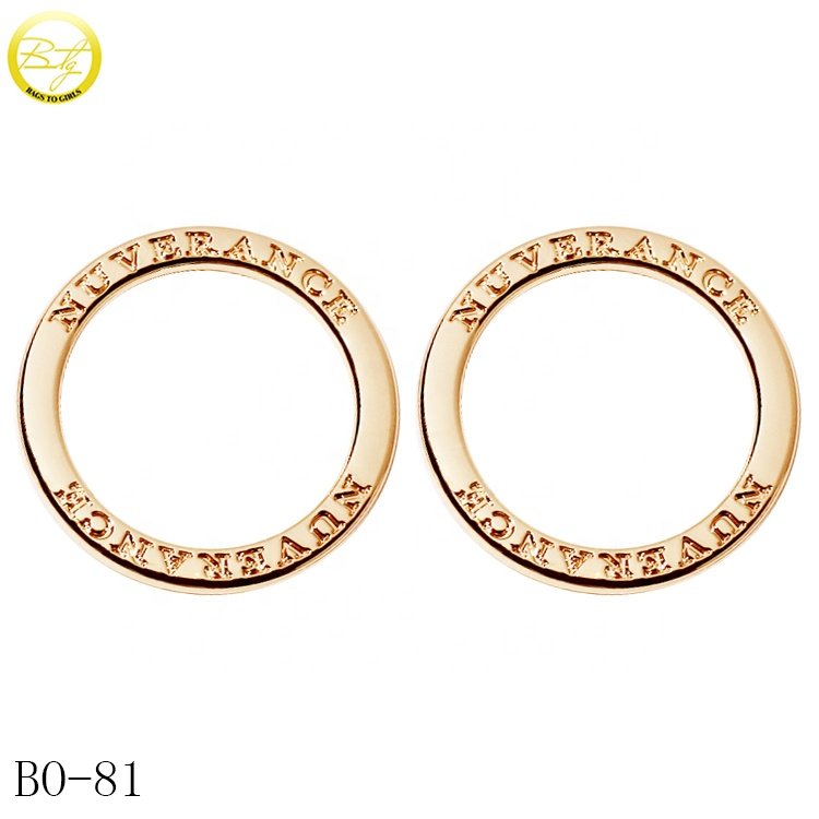 Custom underwear decorative rings accessory gold plated logo blanks adjuster buckle wholesale for bikini