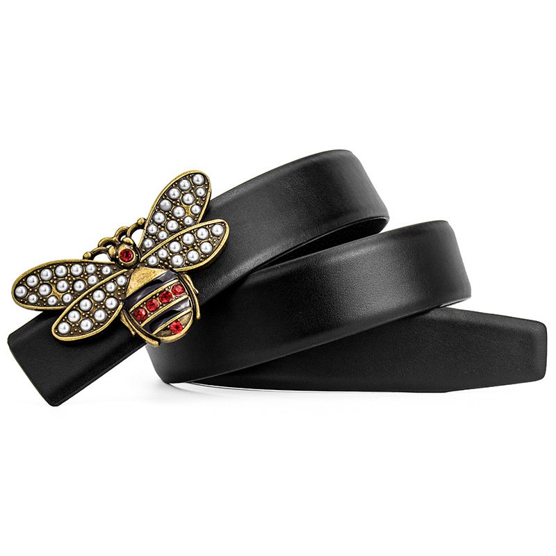 Newest Catalogue Designer Belts Famous Brands Genuine Leather Pearl Bee Belts Clothing Accessories Designer Wallet