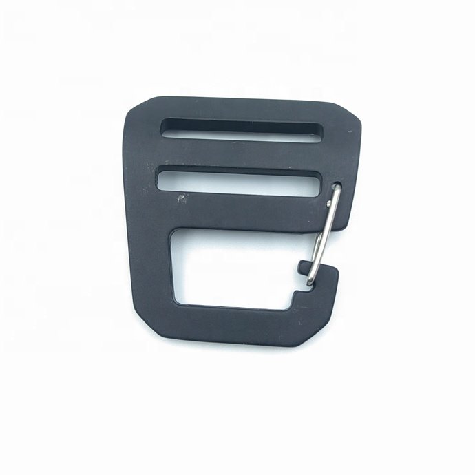 Adjustable Metal Black Aluminium g hook buckle with spring wire gate for bag strap hook 20mm 25mm