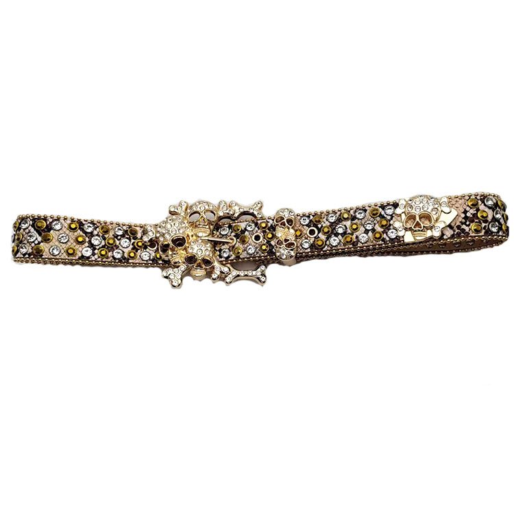 New Rhinestone Belt with skull buckle for Jeans Pants