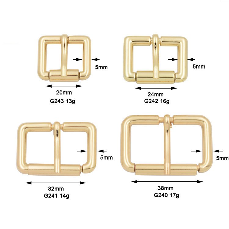 Wholesale high quality bag accessories leather hardware metal square belt pin buckles strap metal adjustable belt buckles