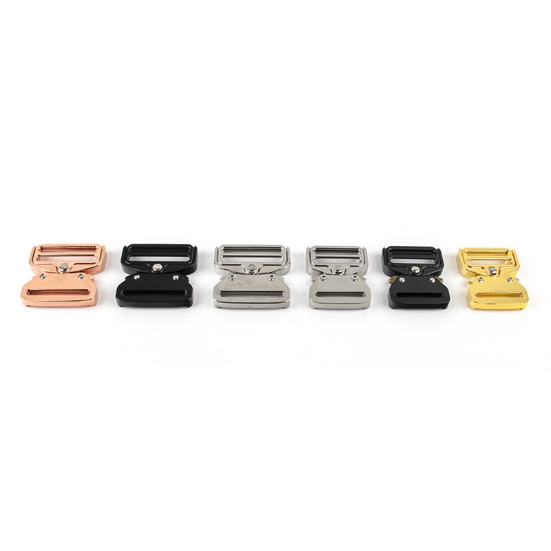 Dog Collar Hardware Metal Accessories Rose Gold Tri-Grlide Side Release Buckle D Ring and Dog Hooks Sets