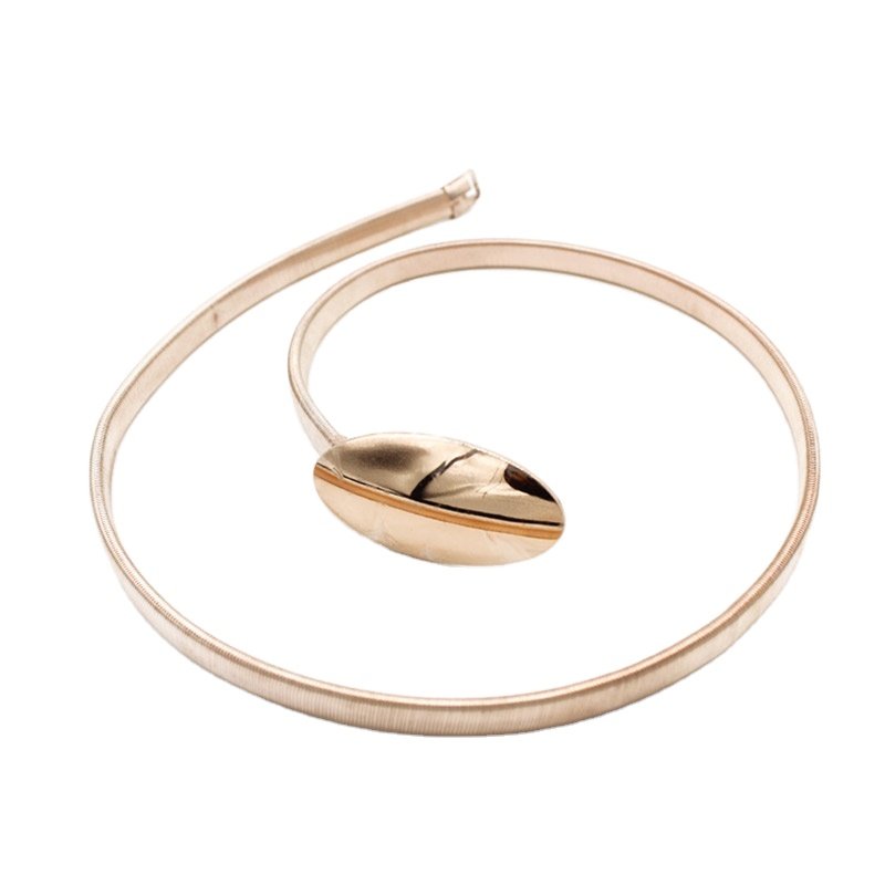 high quality Alloy American metal elastic belt decorated with double buckle for ladies dress waist chain